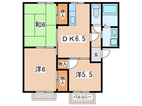 コーポたかべ・Bの物件間取画像